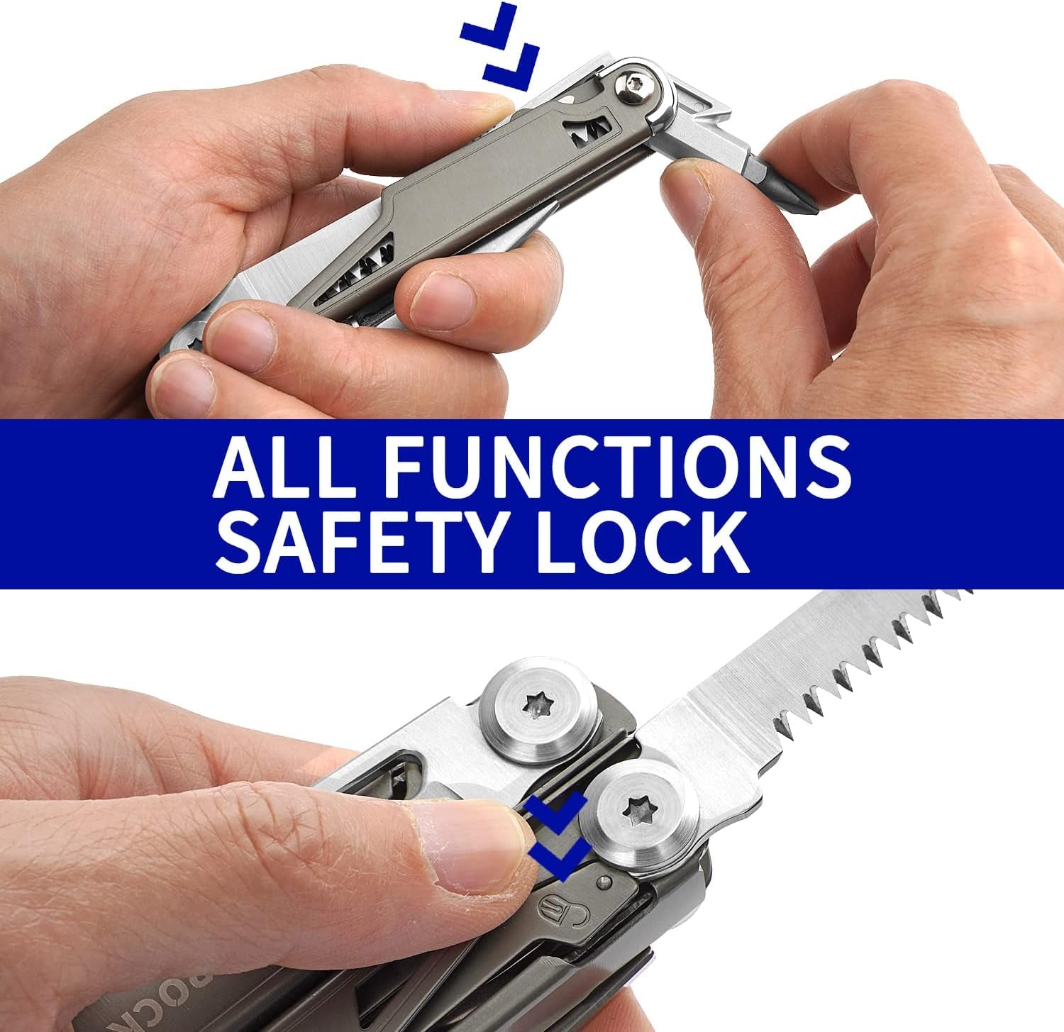Multitool SK02, VG-10 Knife,19-In-1 Multi-Tool Pliers with Titanium-Plated Handle,Compact & Lightweight EDC Multi Tool with Nylon Sheath for Men,Outdoor Survival,Hiking,Camping