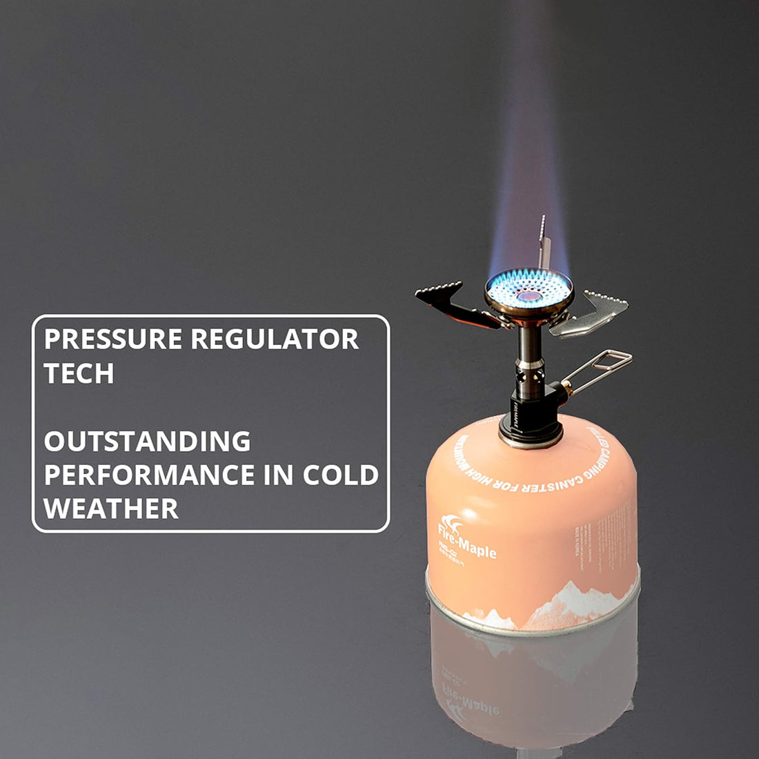 Fire Maple Polaris Pressure Regulator Stove Portable Camping Stove | Pressure-Regulator Valve for Consistente Flame, Self-Built Windshield, 8530BTU High Output, Portable & Compact, 76G