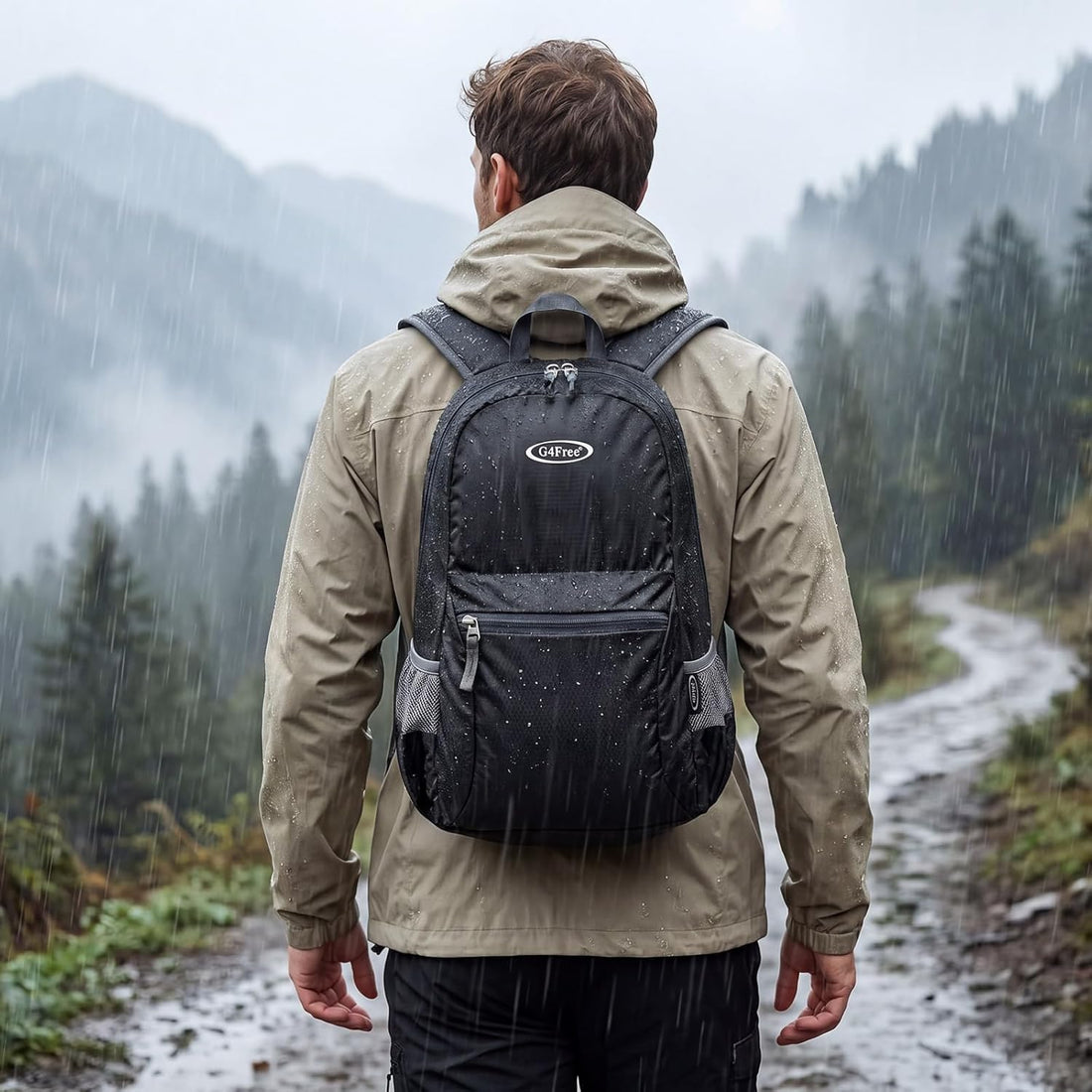 20L Small Packable Travel Hiking Backpack for Men Women | Lightweight Foldable Waterproof Daypack for Outdoor, Black