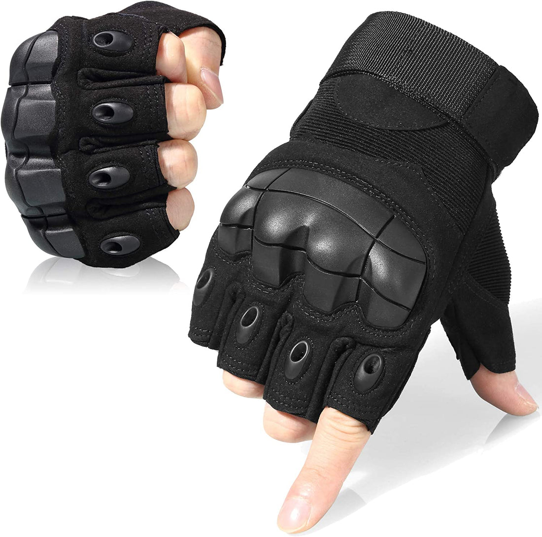 Tactical Fingerless Gloves Men Women, Breathable Anti-Slip | Impact Resistant, Breathable Nylon, Quick-Dry, Anti-Slip, Adjustable Wrist, for Motorcycle Cycling Work Airsoft Paintball