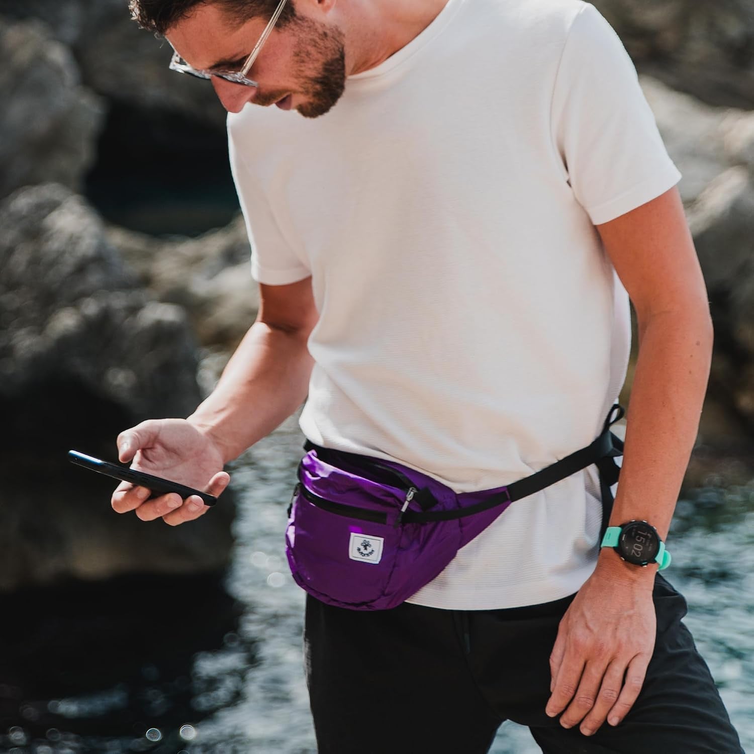 Hiking Waist Packs Portable,Water Resistant Fanny Bag with Adjustable Strap,Lightweight Crossbody Chest Bag Slim Bag