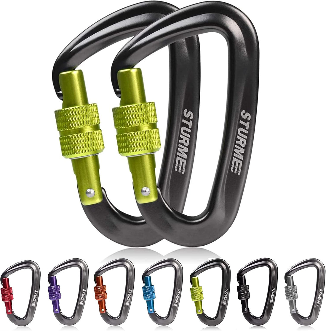 12Kn (2697 Lbs) Heavy Duty Locking Carabiner Clips for Outdoor, Camping, Hiking, Securing Pets, Hammock, Dog Leash Harness