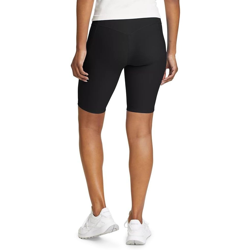 New Eddie Bauer Womens Small Black UPF50+ Compression Trail Tight Biker Shorts