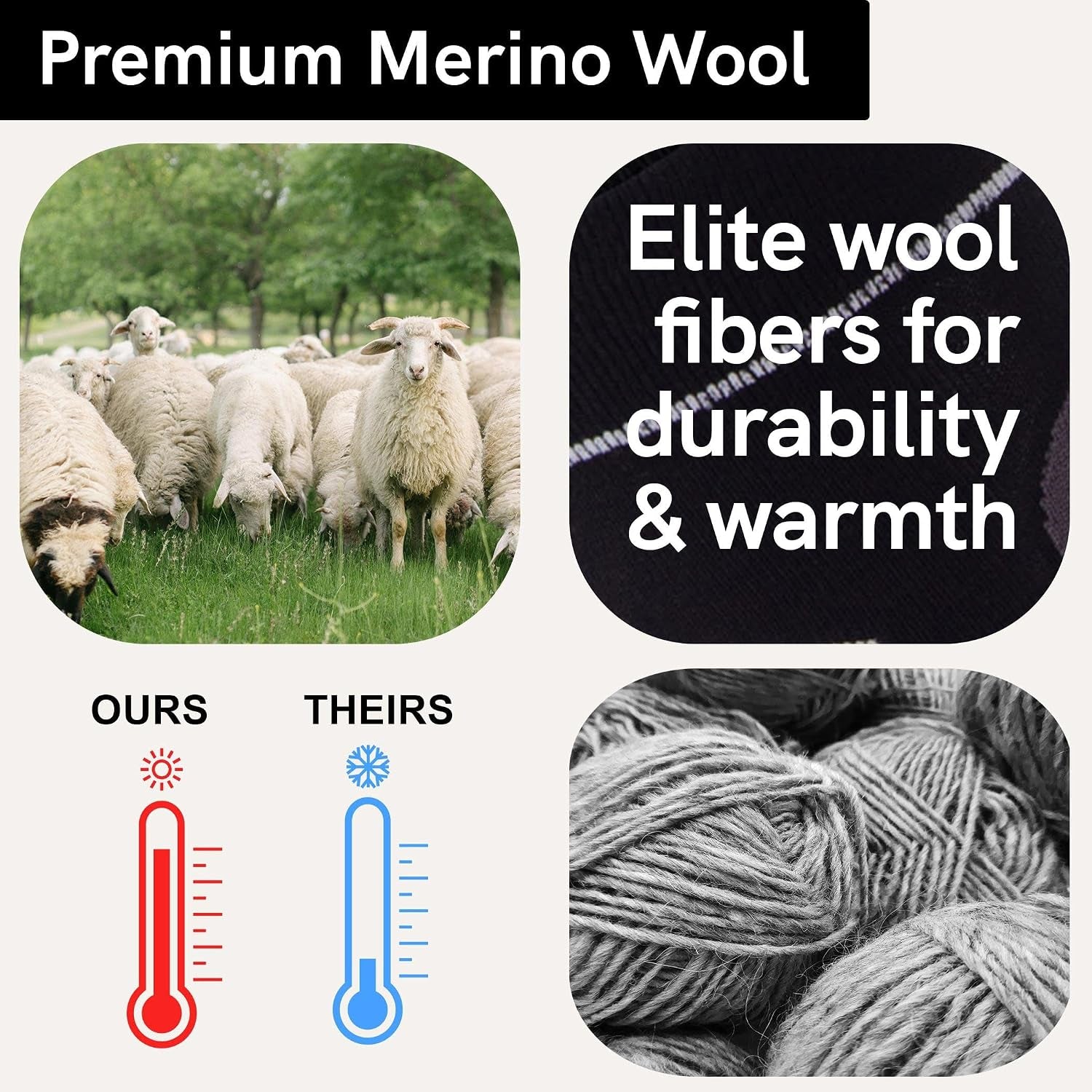 Ultra-Thin Lightweight Ski Socks - Snowboarding Skiing Sock, Merino Wool