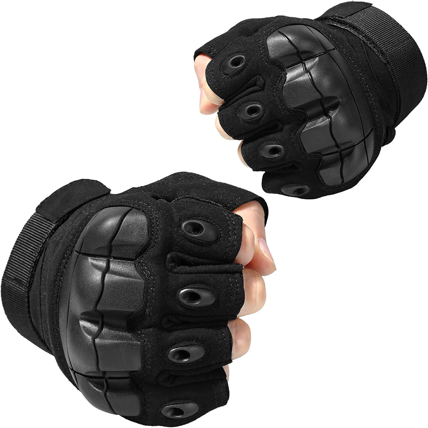 Tactical Fingerless Gloves Men Women, Breathable Anti-Slip | Impact Resistant, Breathable Nylon, Quick-Dry, Anti-Slip, Adjustable Wrist, for Motorcycle Cycling Work Airsoft Paintball
