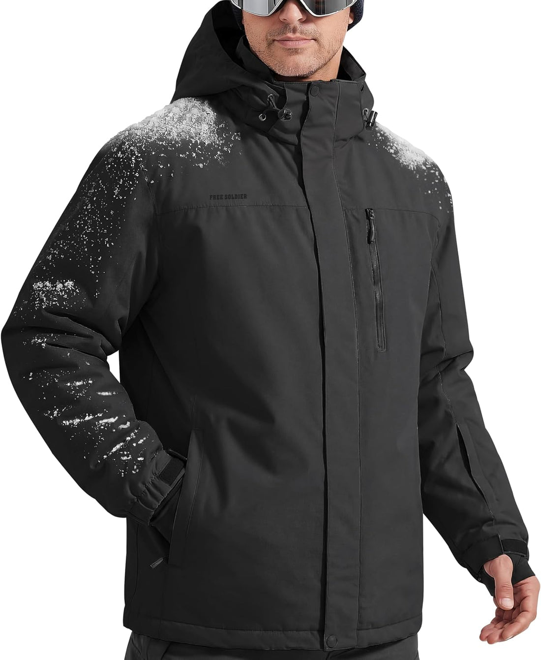 Men'S Waterproof Ski Snow Jacket Fleece Lined Warm Winter Rain Jacket with Hood Fully Taped Seams