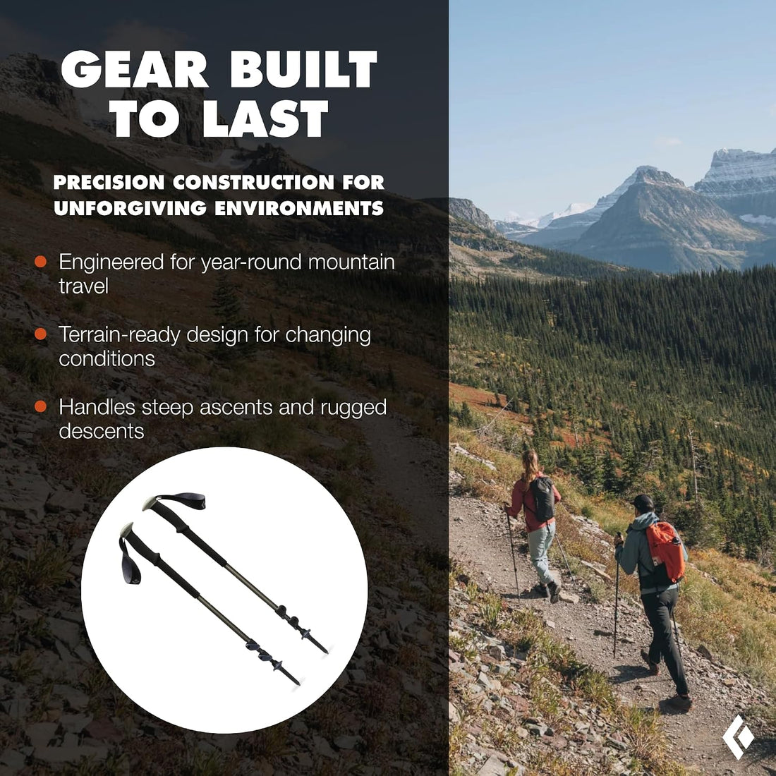 Trail Trekking Poles (Pair), Lightweight, Aluminum, Hiking