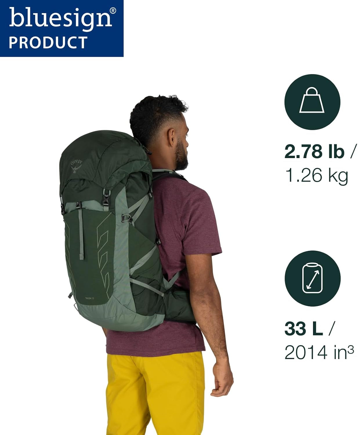 Osprey Talon 33L Men'S Lightweight Hiking Backpack, Gray OS | Daypack, Travel Daypack, Camping Pack, Gray Color, OS Size