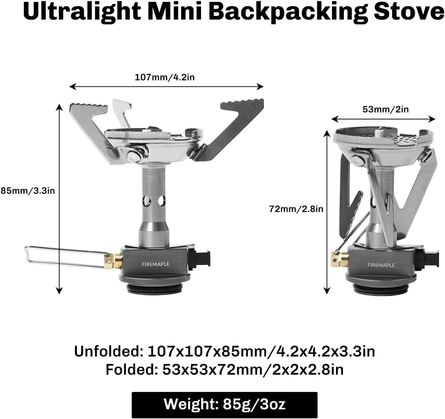 Greenpeak 1 Camping Stove with Piezo Ignition Portable Gas Stove | Fast Boiling, Fuel Efficient Design, Ultralight, Built-In Piezo Igniter, Micro Windshield, EN417 Valve, Durability, 85G (3Oz)