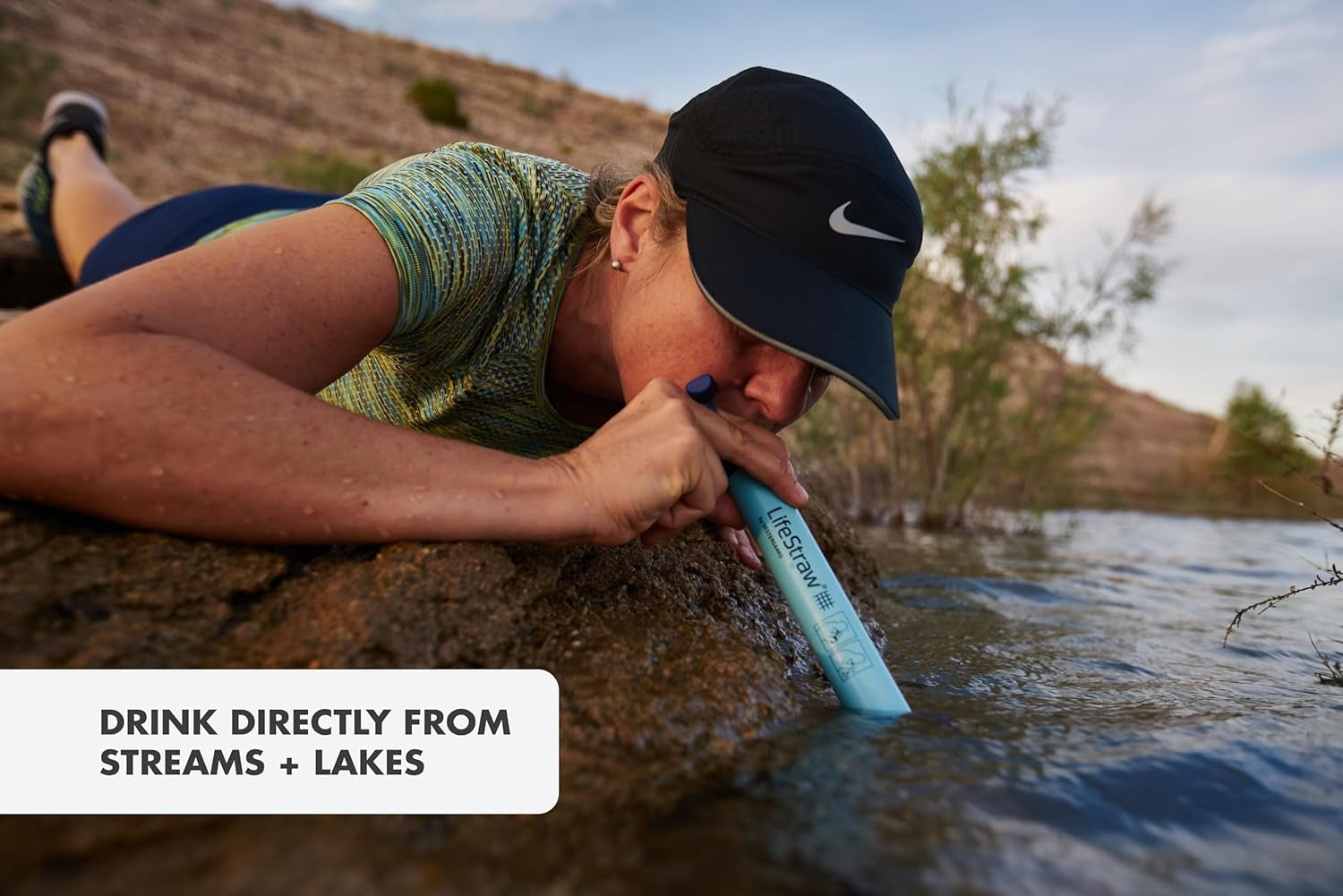 Personal Water Filter for Hiking, Travel and Emergency, Blue, 1PK | Water Filter for Hiking, Camping, Travel, and Emergency Preparedness, Removes Bacteria & Parasites