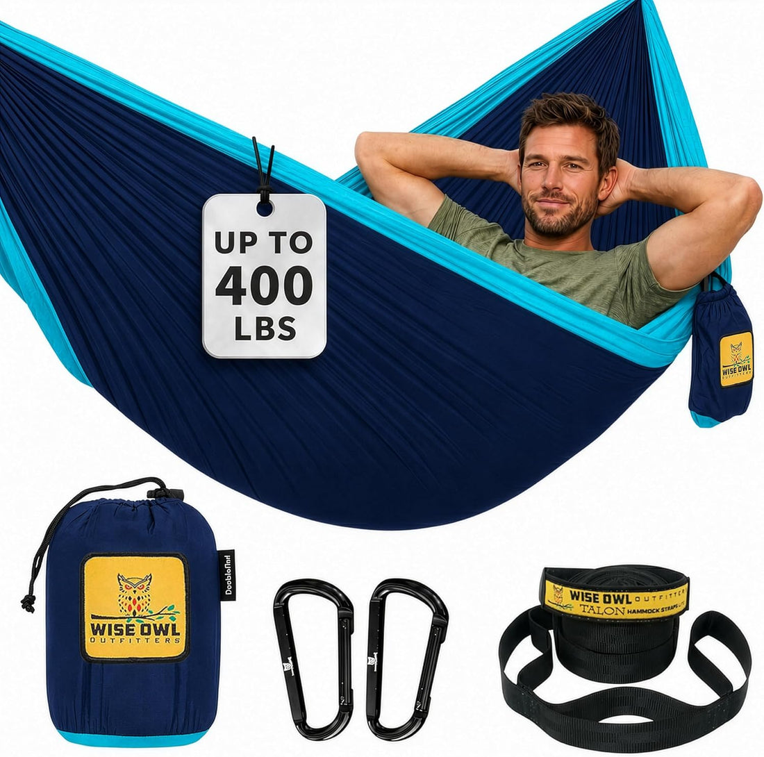 Camping Hammock – up to 500Lbs Portable Hammock with Tree Straps - Travel, Backpacking, Hiking, Outdoors Camping Gear - Single or Double