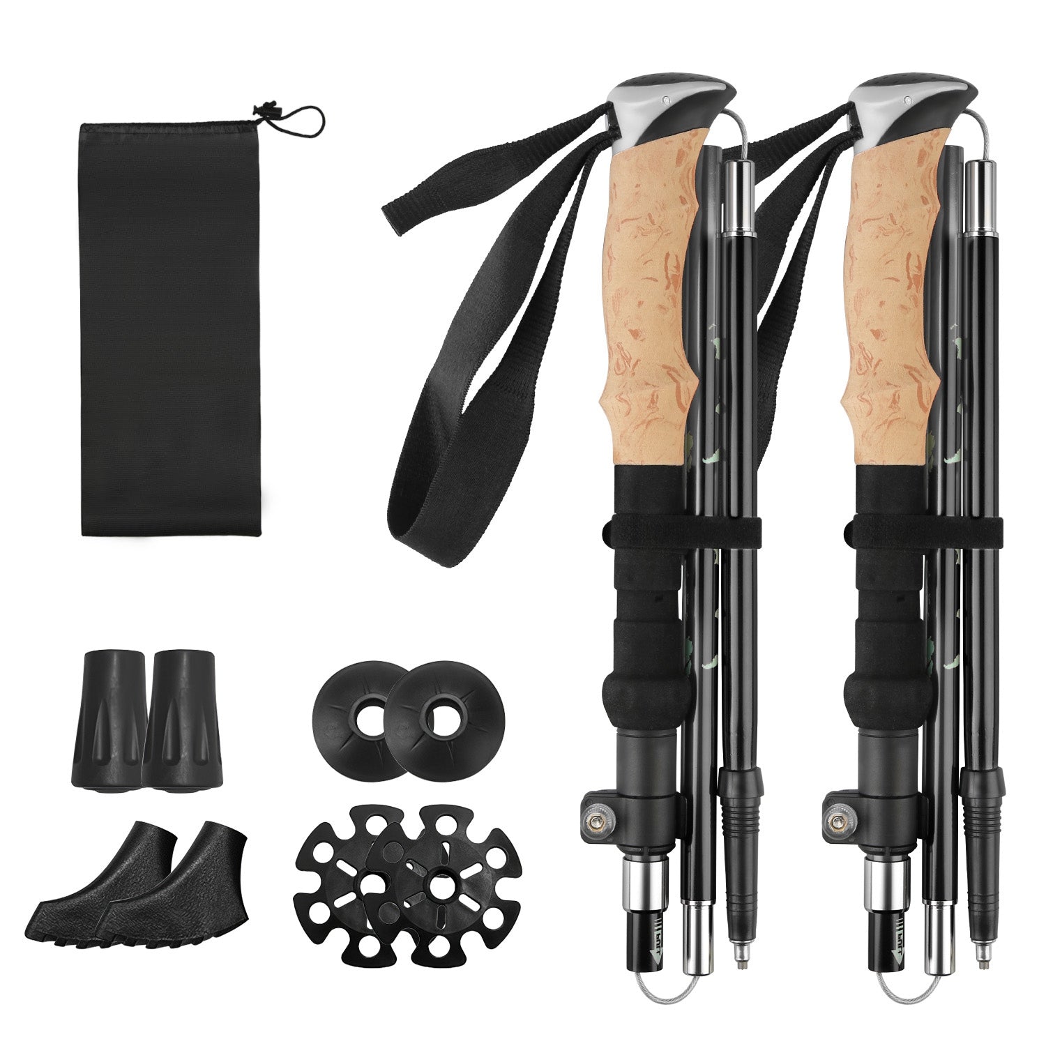 Hiking Trekking Poles with Adjustable Aluminum Shaft