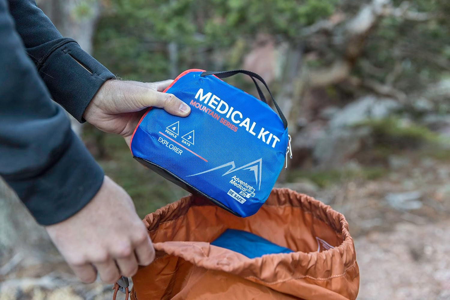 Mountain Series Medical Kit - Explorer - Emergency Medical First Aid Kit - for 4 People for 7 Days - Comes with a Trauma Pad, Medicine, Guide Book & More | Includes Trauma Pad & Elastic Bandage for Severe Bleeding, plus Wilderness First Aid Guide for 7 Da