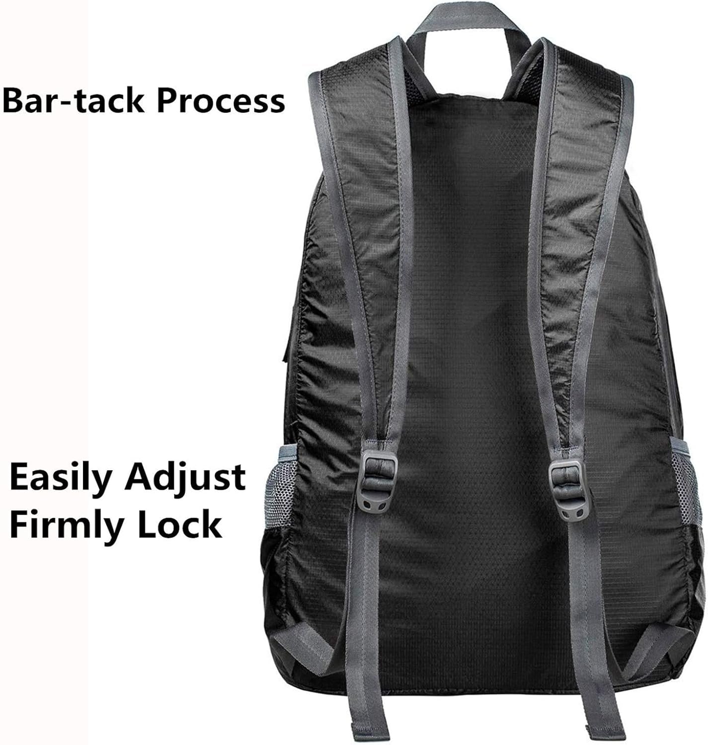 20L Small Packable Travel Hiking Backpack for Men Women | Lightweight Foldable Waterproof Daypack for Outdoor, Black