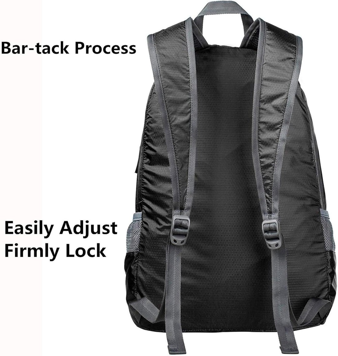 20L Small Packable Travel Hiking Backpack for Men Women | Lightweight Foldable Waterproof Daypack for Outdoor, Black
