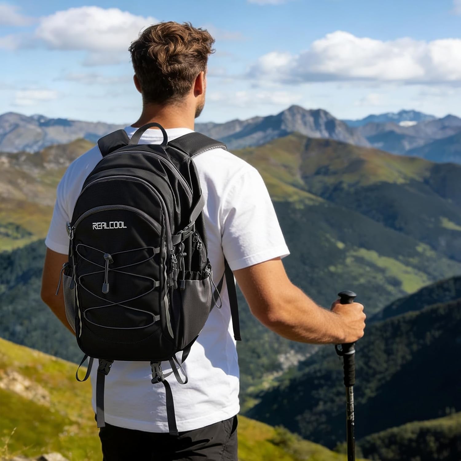 20L Lightweight Hiking Backpack, Waterproof Daypack for Camping | 210D Tear-Resistant Nylon, Breathable Shoulder and Back Panel, Multi-Compartment,Hydration System,Reflective Strip,Bungee Net