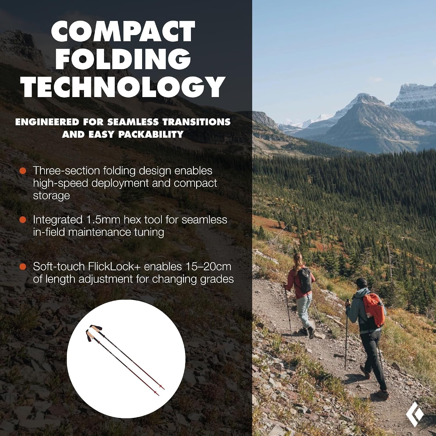 Pursuit Adjustable Trekking Poles (Pair) Natural Cork Hiking