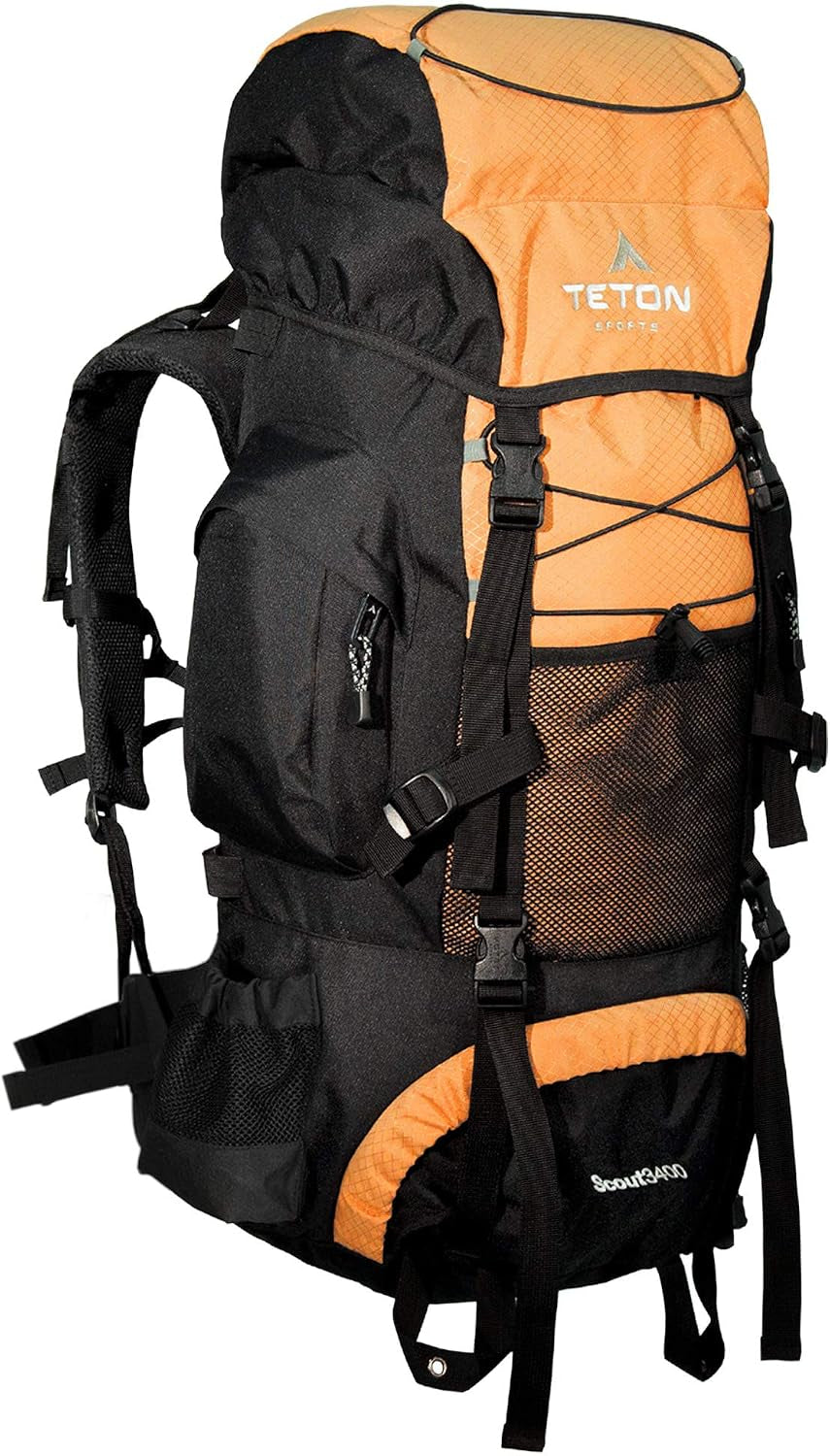 TETON 55L Scout Internal Frame Backpack for Hiking, Camping, Backpacking, Rain Cover Included