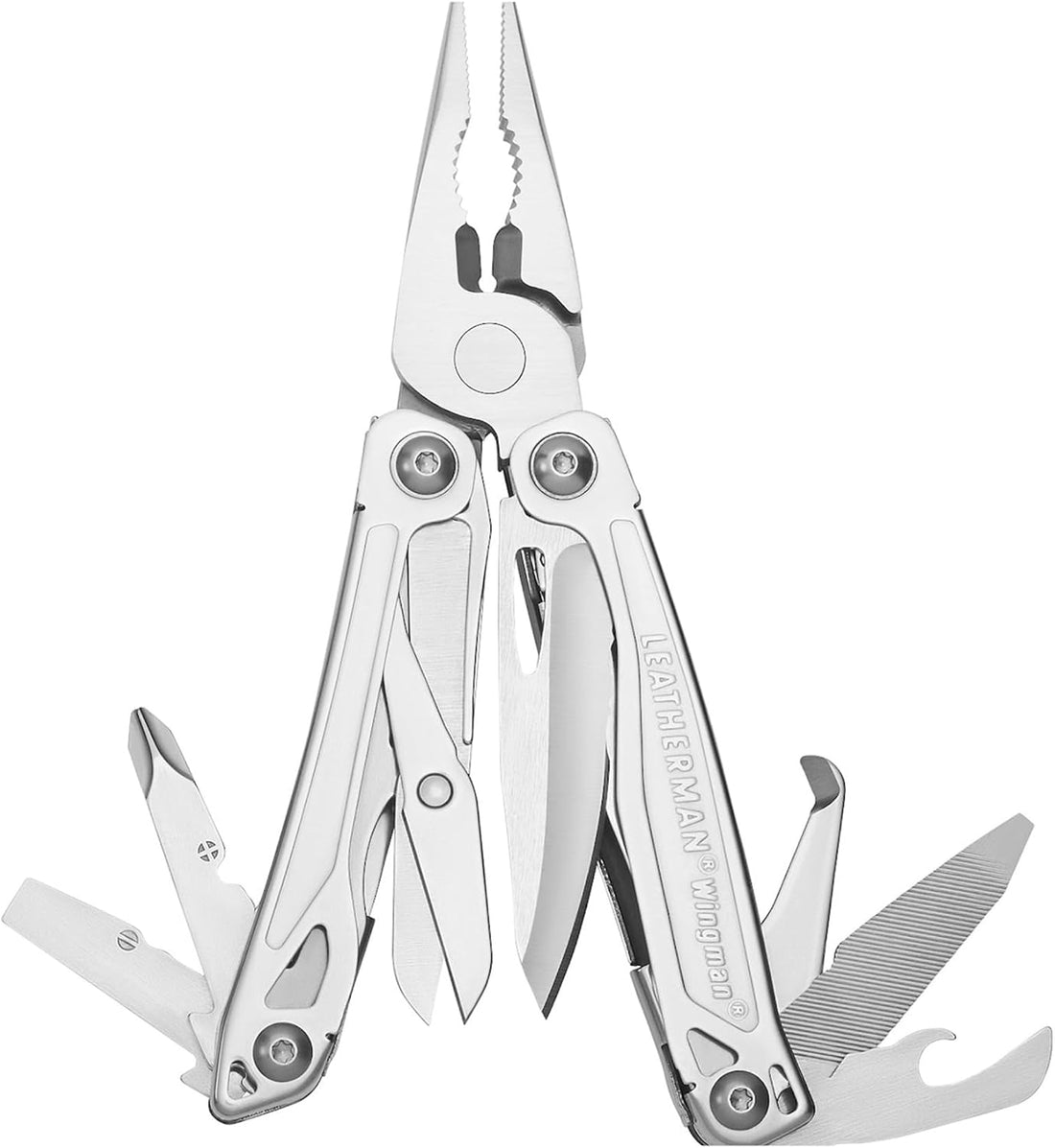 LEATHERMAN Wingman Multi-Tool, Spring-Action Pliers and Scissors, Stainless | One-Hand Opening Blade, Spring-Action Pliers & Scissors, Affordable Full-Featured EDC, 25-Year Guarantee