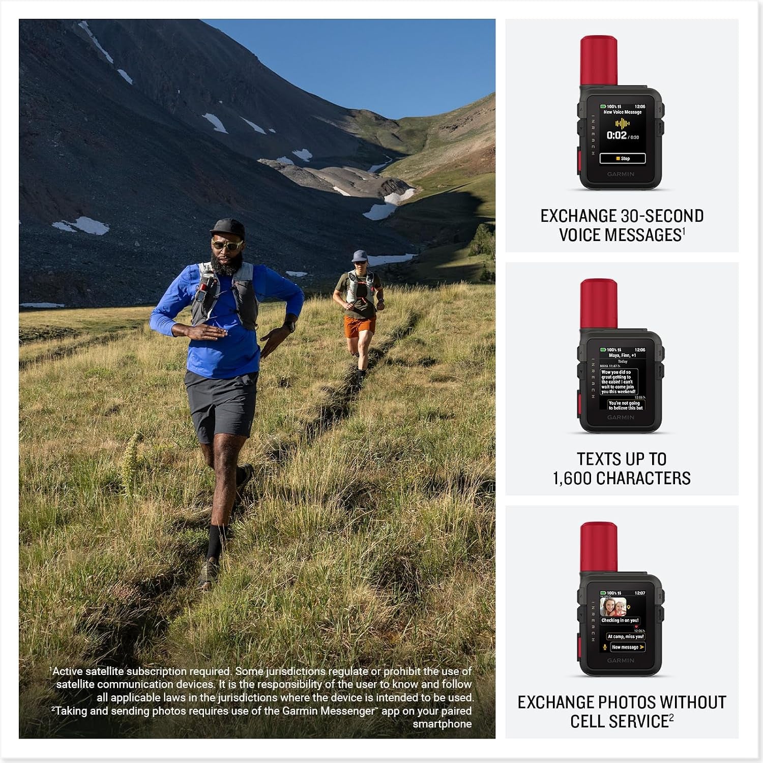 Garmin Inreach Mini 3 plus Satellite Communicator Color Touchscreen Bundle | for Off-Grid Messaging, SOS & Location Sharing | Interactive SOS | Livetrack | 350-Hour Battery + More