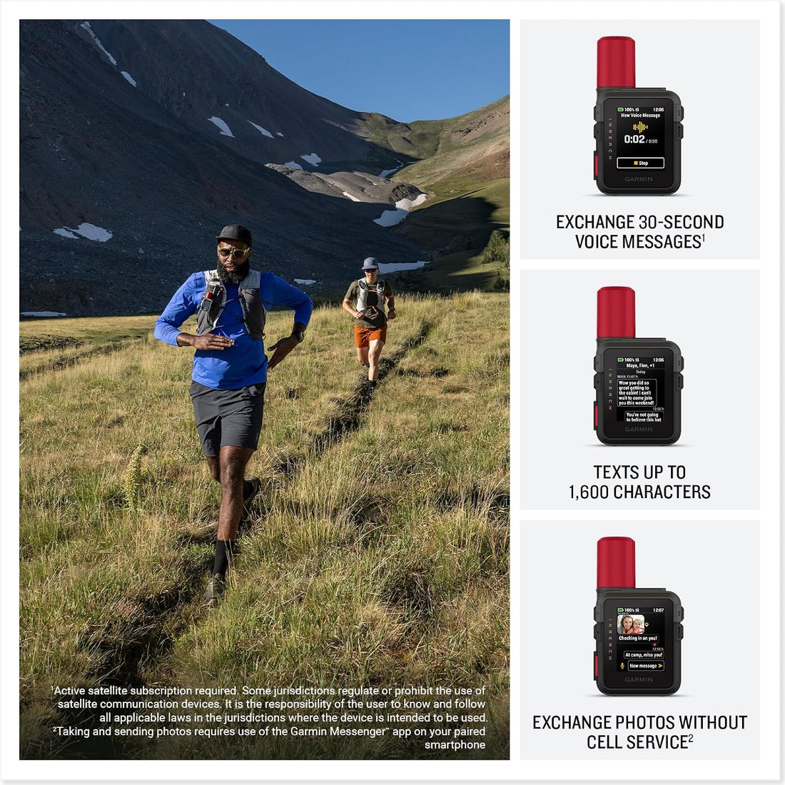 Garmin Inreach Mini 3 plus Satellite Communicator Color Touchscreen Bundle | for Off-Grid Messaging, SOS & Location Sharing | Interactive SOS | Livetrack | 350-Hour Battery + More