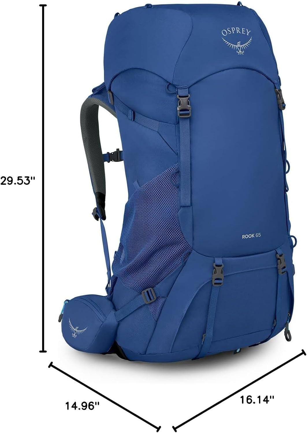 Osprey Rook 65L Men'S Backpacking Backpack, Blue OS | Hiking Pack, Camping Gear, Overnight Trail Pack, Blue Color, OS Size