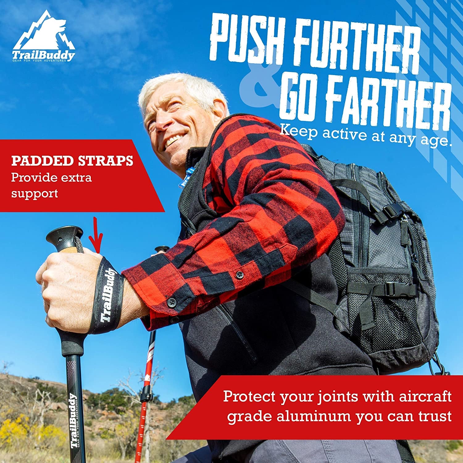 Trekking Poles – Lightweight 7075 Aluminum Hiking Poles for Women, Men & Seniors – Collapsible Walking Sticks for Travel, Trails & Balance