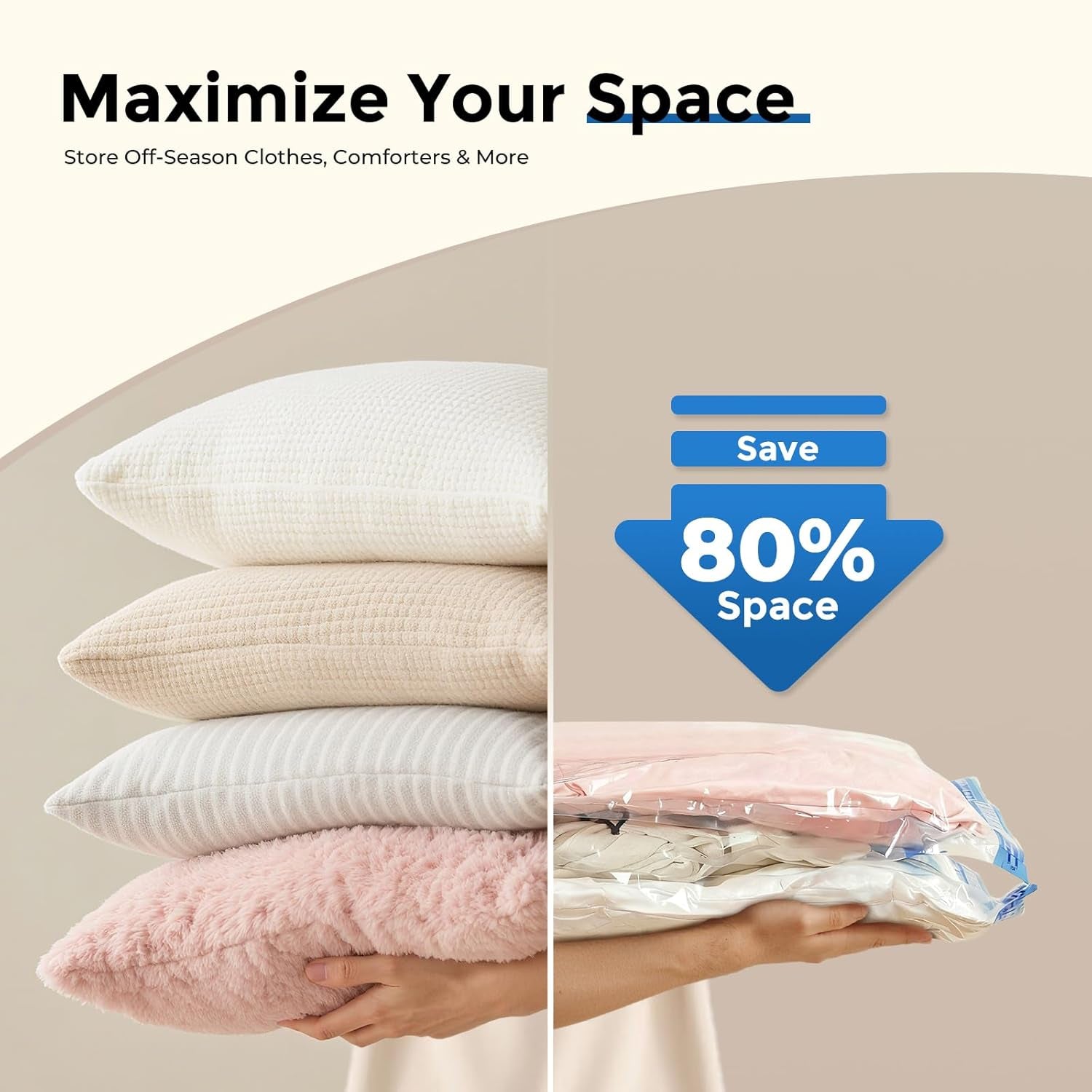 20 Combo Vacuum Storage Bags for Travel with Wireless Pump | Vacuum Seal Bags for Clothing Travel, Compression Packing Bags for Clothes and Blankets, Space Saver Bags in Carry-On Sizes