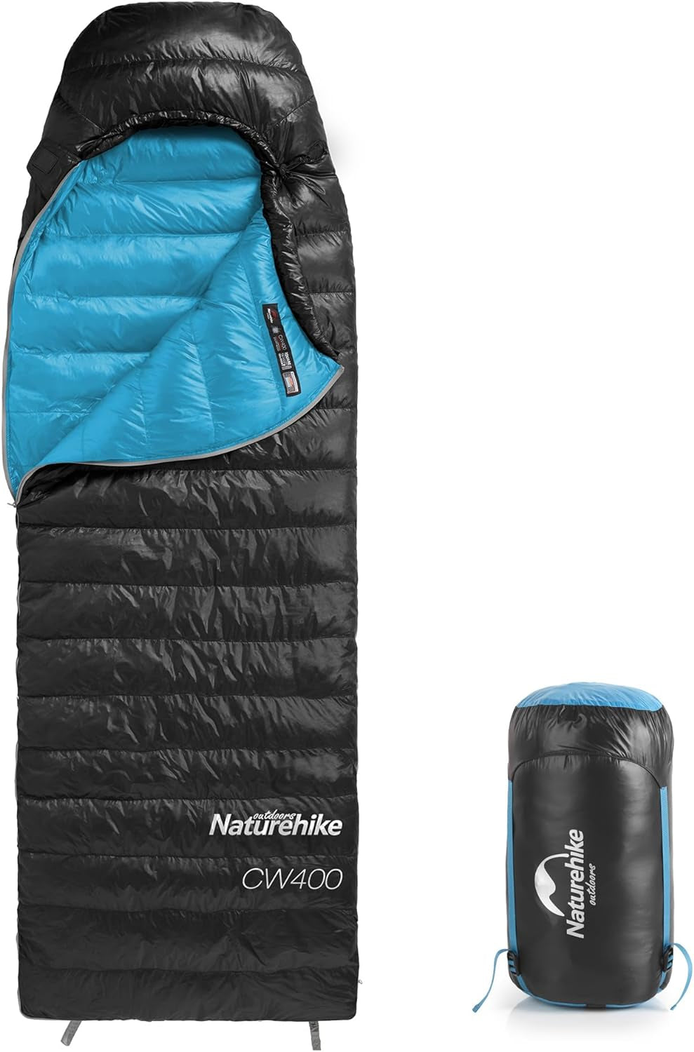 Ultralight down Sleeping Bag, 650FP Backpacking Sleeping Bag for Adults, 40.4℉ Waterproof Sleeping Bags for Camping, Hiking, Traveling with Compression Sack