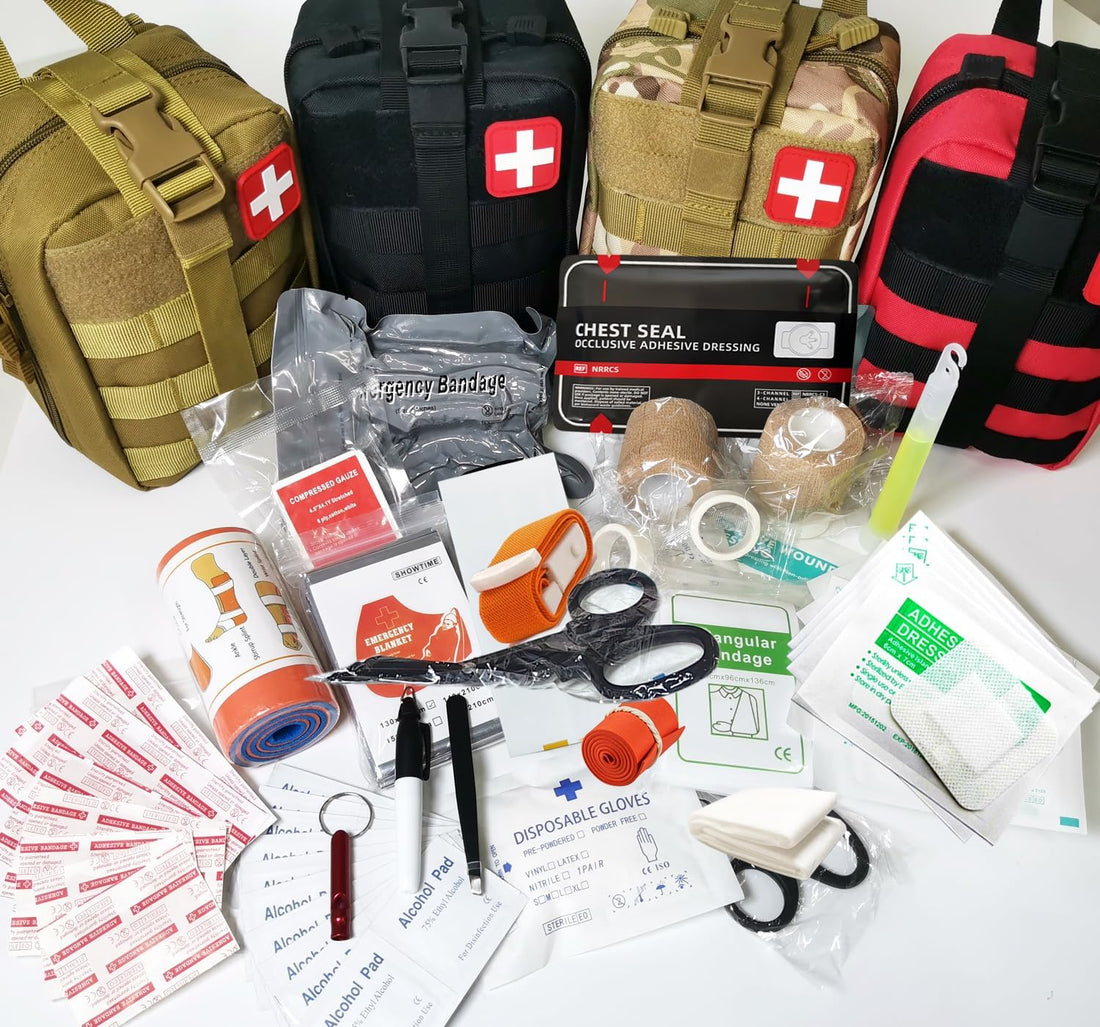 IFAK Kit Trauma Kit Military Medical First Aid Kits Bleeding Contral Emergency Survival Bug Out Bag for Camping Gear Supplies Hiking (Red)