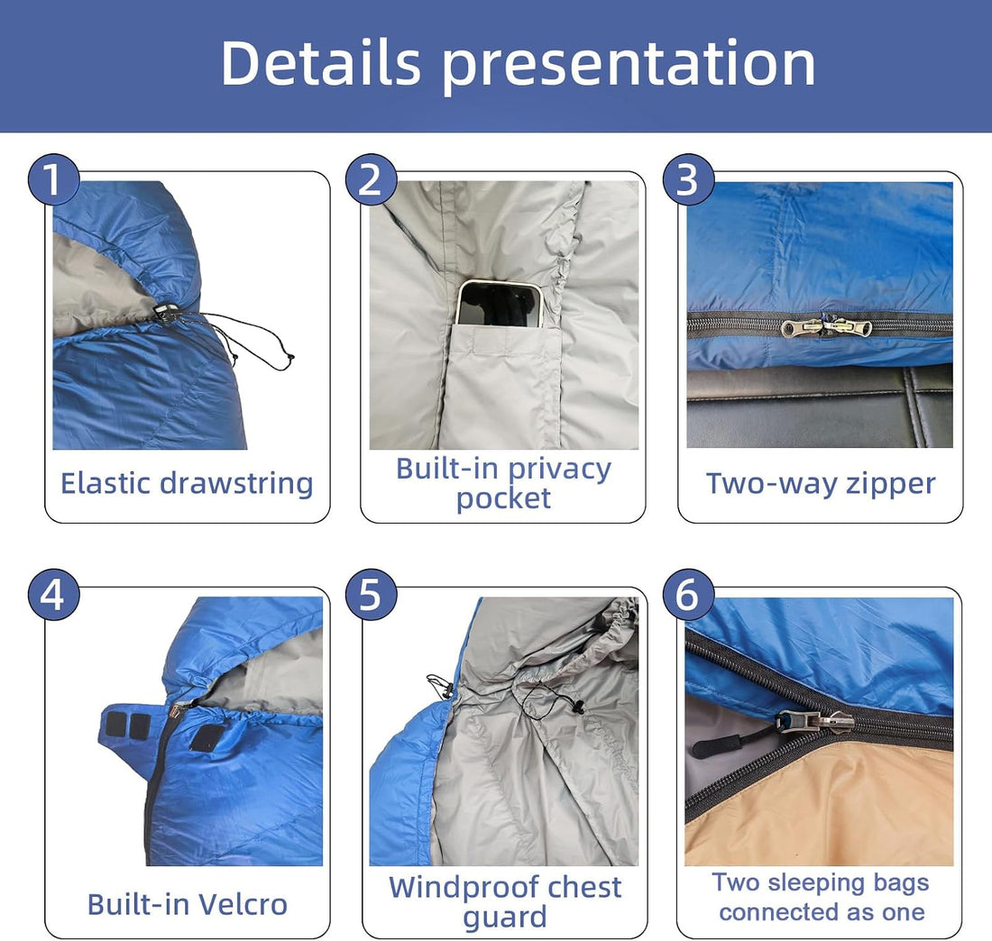 XXL down Sleeping Bag for Adults, 90.55 in X 39.37 in Lightweight Sleeping Bag for Camping,Hiking and Backpacking Outdoor with 680FP Duck Down