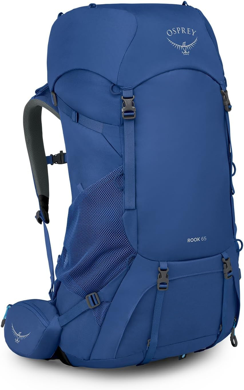Osprey Rook 65L Men'S Backpacking Backpack, Blue OS | Hiking Pack, Camping Gear, Overnight Trail Pack, Blue Color, OS Size