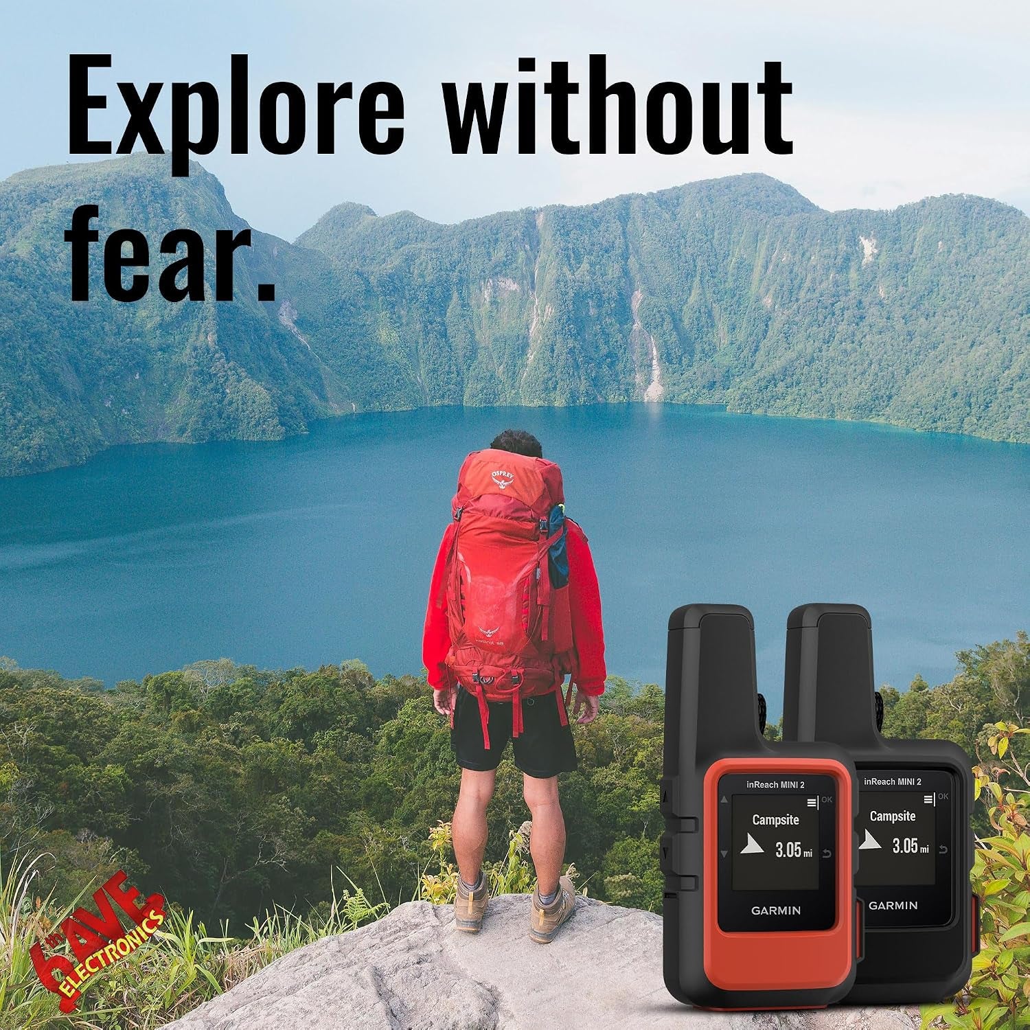 Garmin Inreach Mini 2 Satellite Communicator (Flame Red) Bundle | for Off-Grid Messaging, SOS & Location Sharing | Lightweight Compact Rugged Design | Portable GPS Handheld for Hiking + More