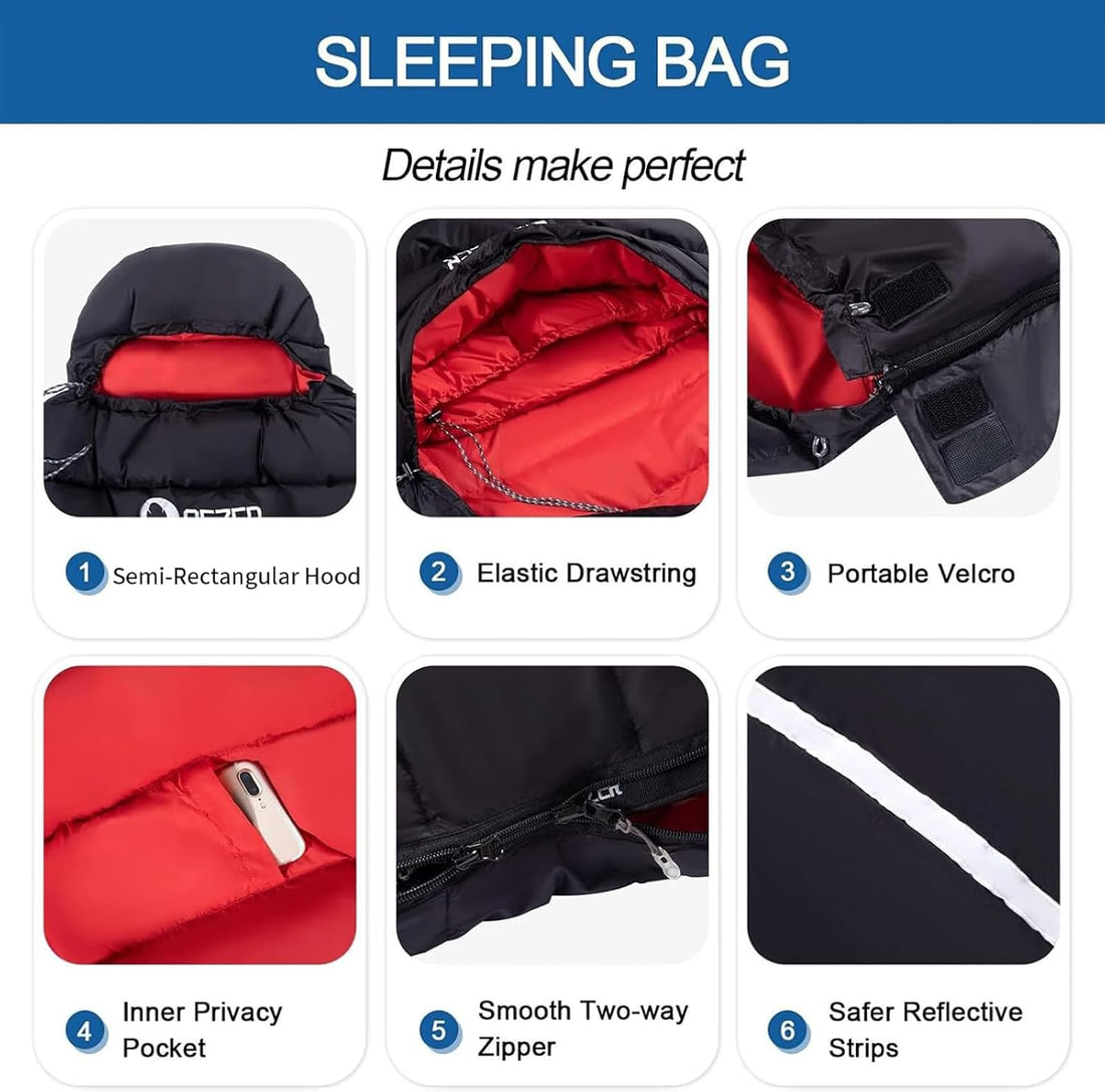Down Sleeping Bag for Adults, 600 Fill Power Ultralight Backpacking | 600 Fill Power Down,Compact Carry,Ultralight Trail Use,Camping Hiking Backpacking,Cold and Warm Weather Use