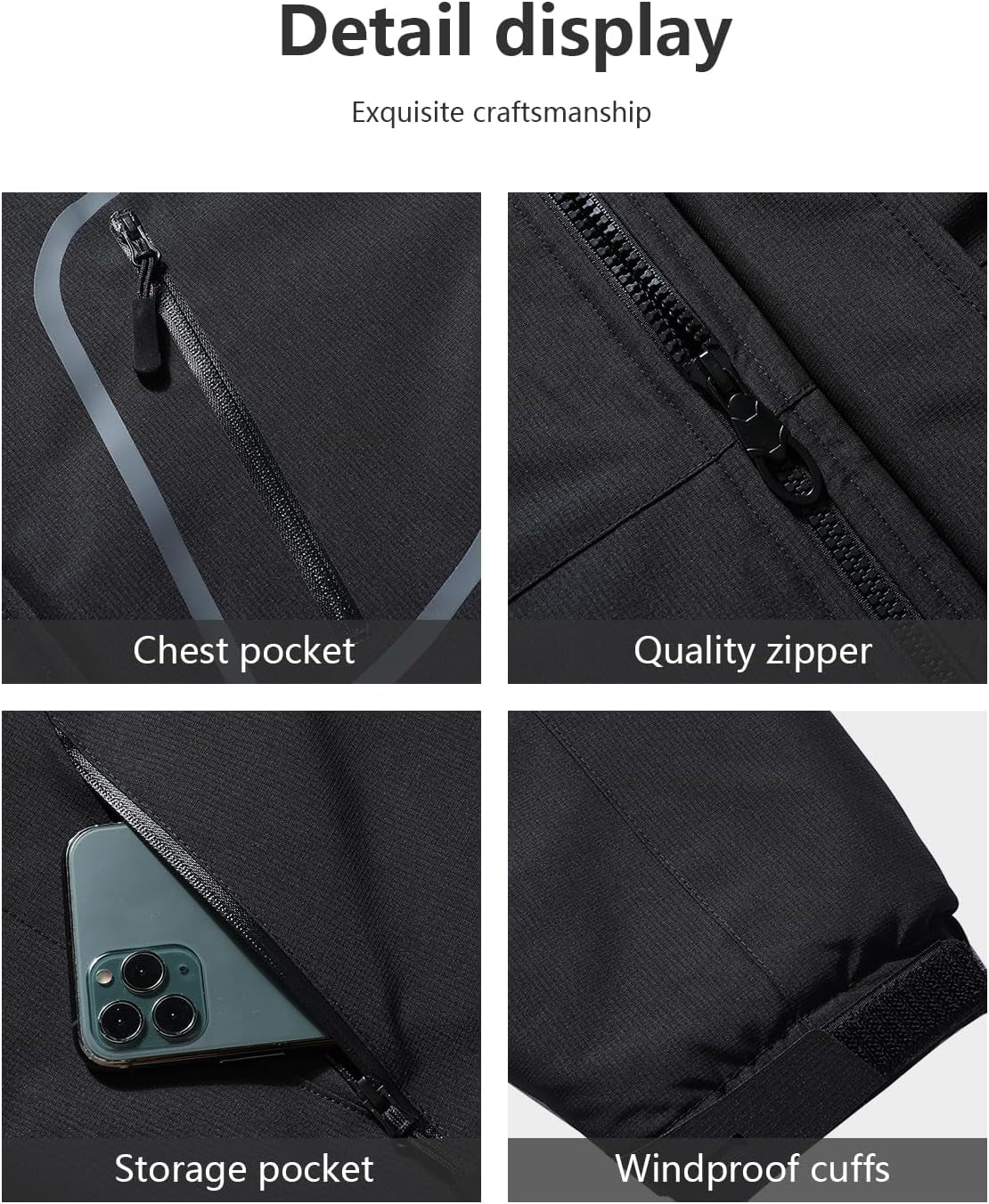 Men'S Mountain Winter Coat | Warm Fleece Ski Snow Jacket Waterproof Raincoat with Hood
