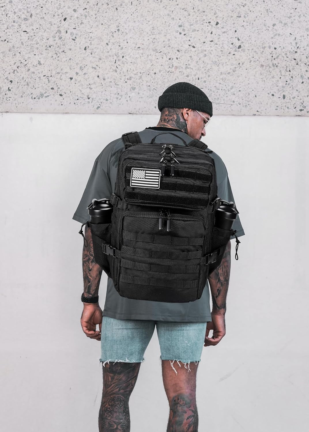 Military Tactical Backpack for Men and Women 45L Army 3 Days Assault Pack Bag Large Rucksack with Molle System - Black