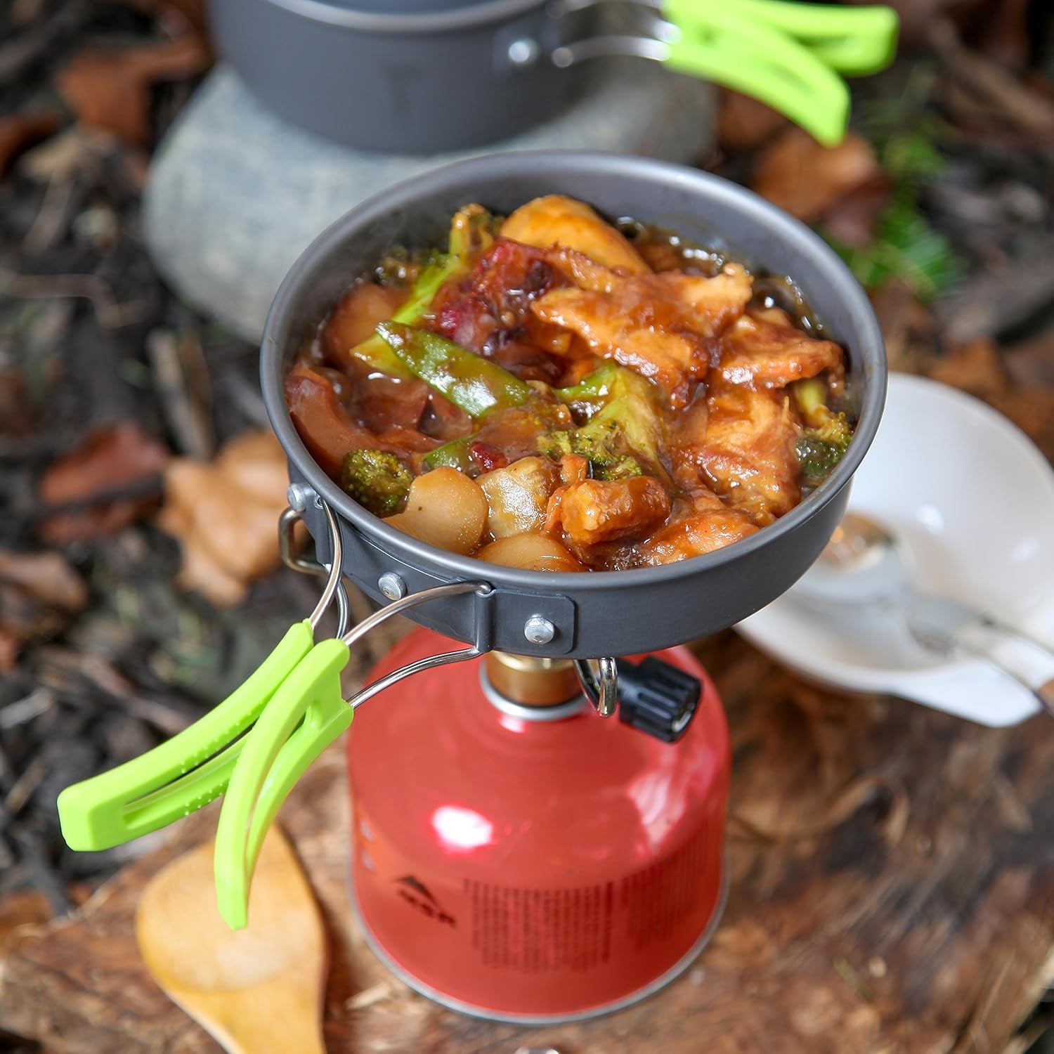 Camping Cookware Mess Kit for Backpacking Gear – Camping Cooking Set - Camping Pots and Pans Set - Backpacking Stove/Portable Stove Compatible - Camp Kitchen Equipment Accessories Pot