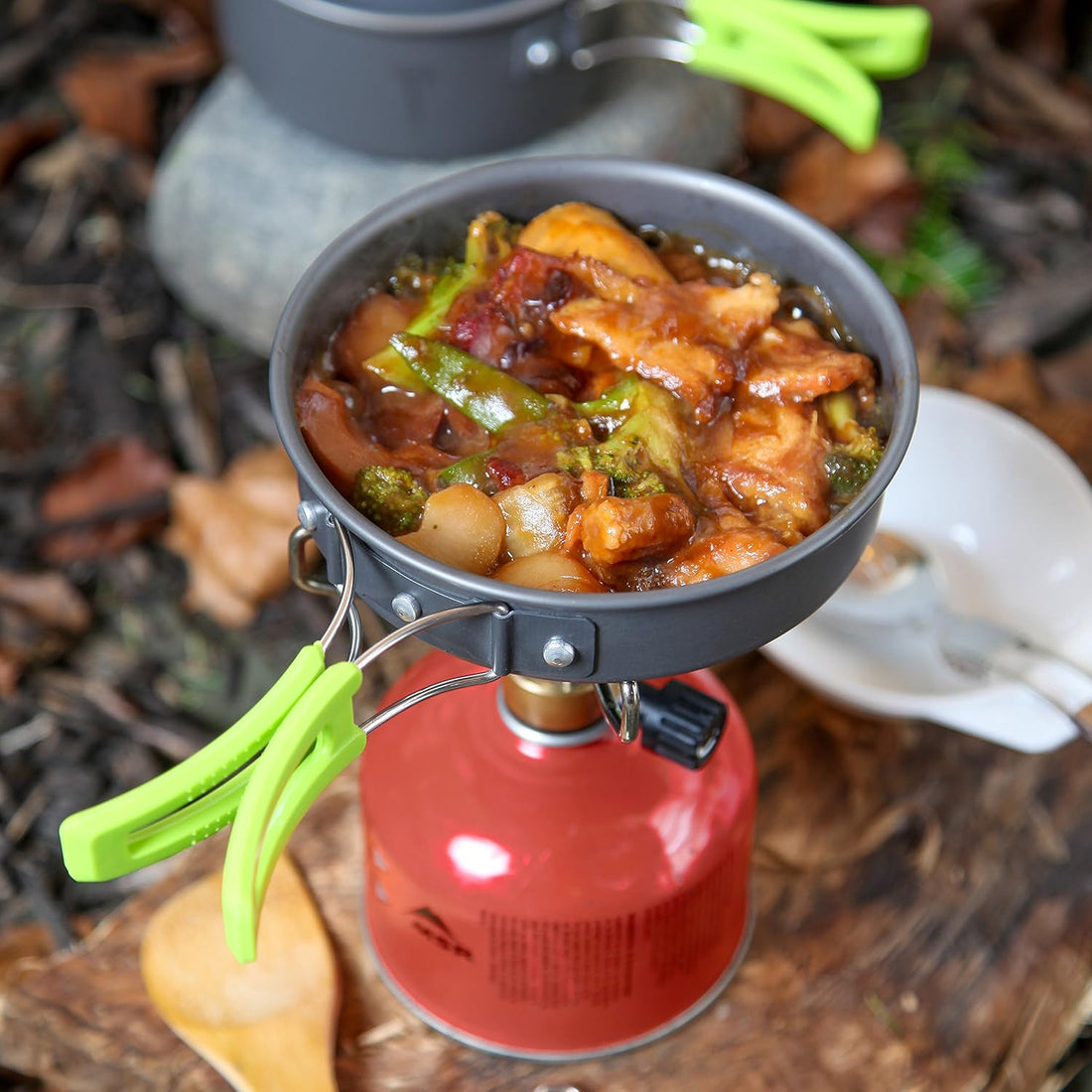 Camping Cookware Mess Kit for Backpacking Gear – Camping Cooking Set - Camping Pots and Pans Set - Backpacking Stove/Portable Stove Compatible - Camp Kitchen Equipment Accessories Pot