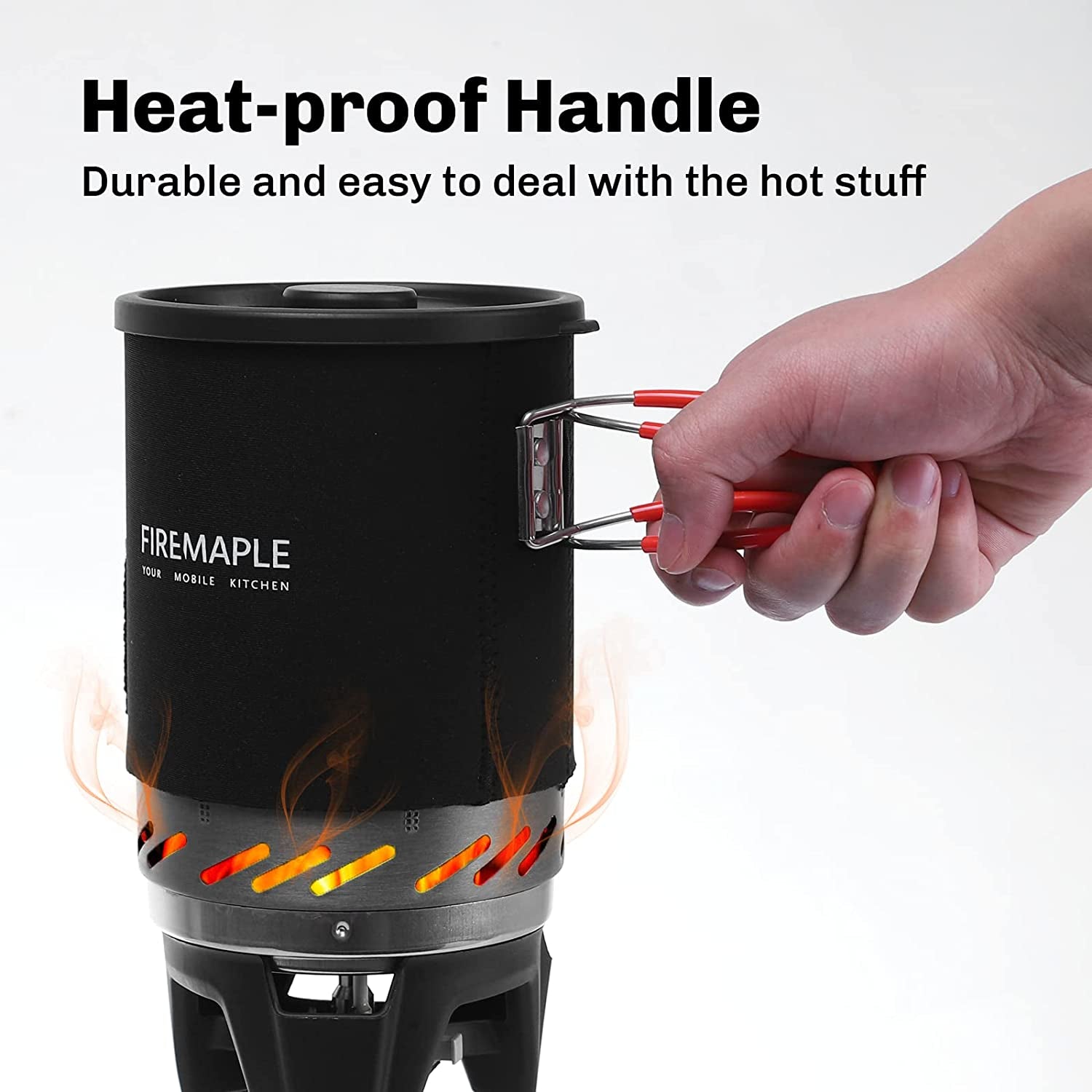 Fixed Star 1 Backpacking and Camping Stove System, Black 18Oz | 30% Faster Boil with HX Base, Piezo Ignition, Compact & Durable, All-In-One Pot, Compatible with Most Canisters, Portable