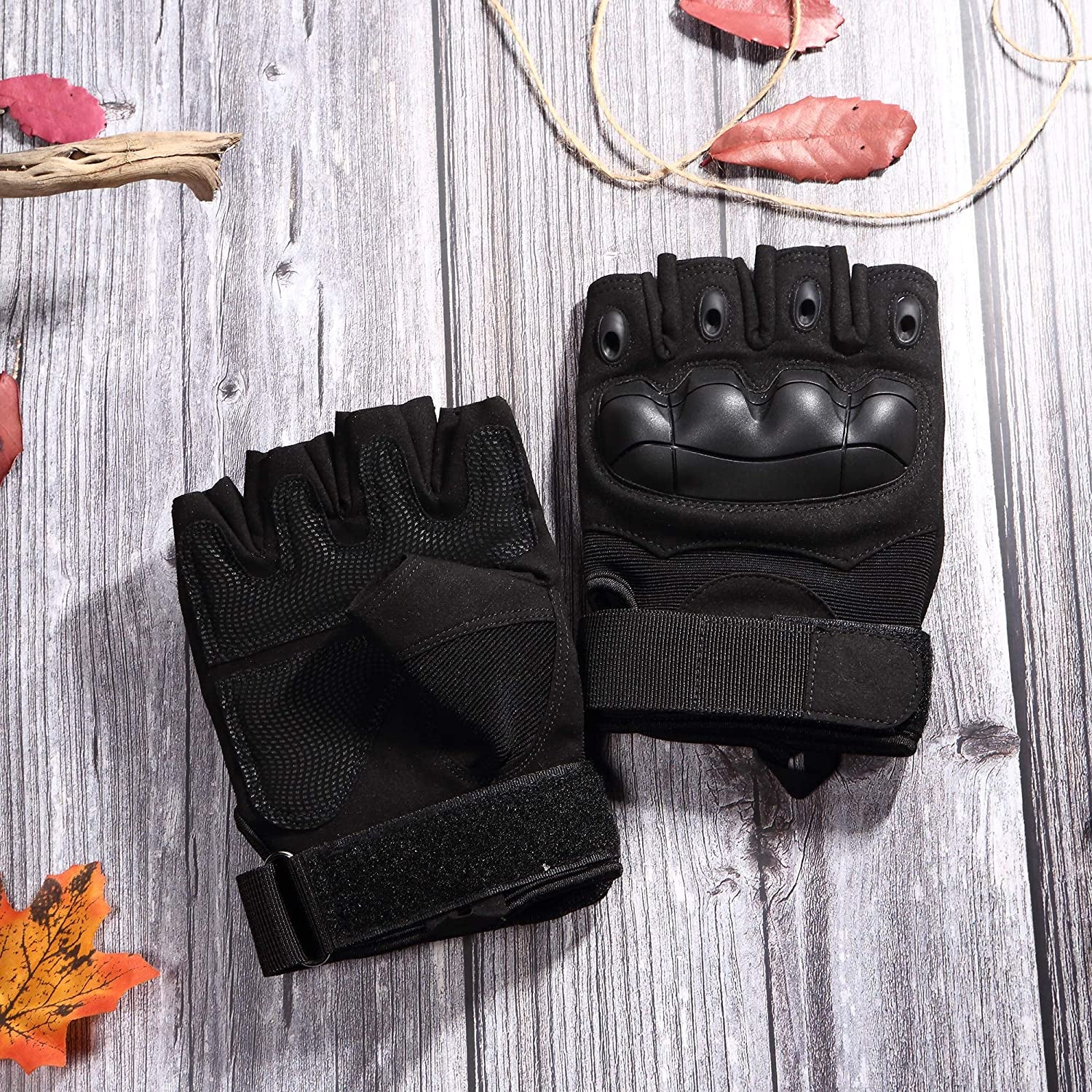 Tactical Fingerless Gloves Men Women, Breathable Anti-Slip | Impact Resistant, Breathable Nylon, Quick-Dry, Anti-Slip, Adjustable Wrist, for Motorcycle Cycling Work Airsoft Paintball