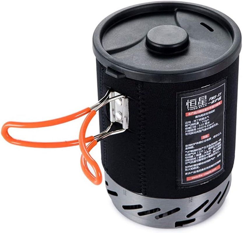 Fixed Star 1 Backpacking and Camping Stove System, Black 18Oz | 30% Faster Boil with HX Base, Piezo Ignition, Compact & Durable, All-In-One Pot, Compatible with Most Canisters, Portable