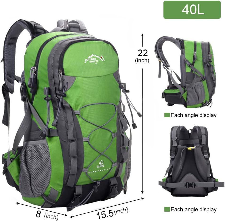 INOXTO Lightweight Hiking Backpack 35L/40L Hiking Daypack with Waterproof Rain Cover for Travel Camping Outdoor Men and Women