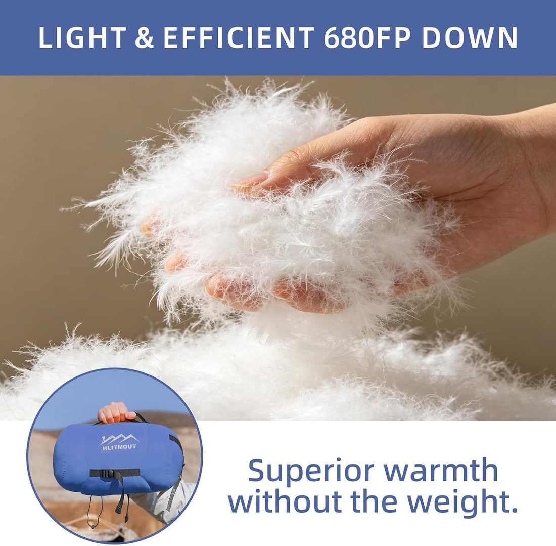XXL down Sleeping Bag for Adults, 90.55 in X 39.37 in Lightweight Sleeping Bag for Camping,Hiking and Backpacking Outdoor with 680FP Duck Down