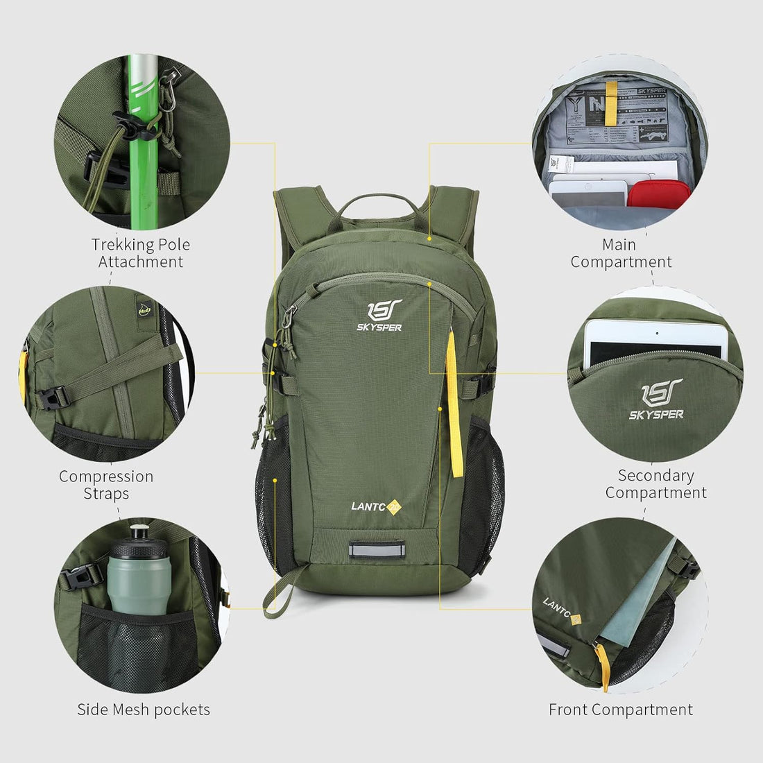 Small Hiking Backpack, 20L Lightweight Travel Backpacks Hiking Daypack for Women Men