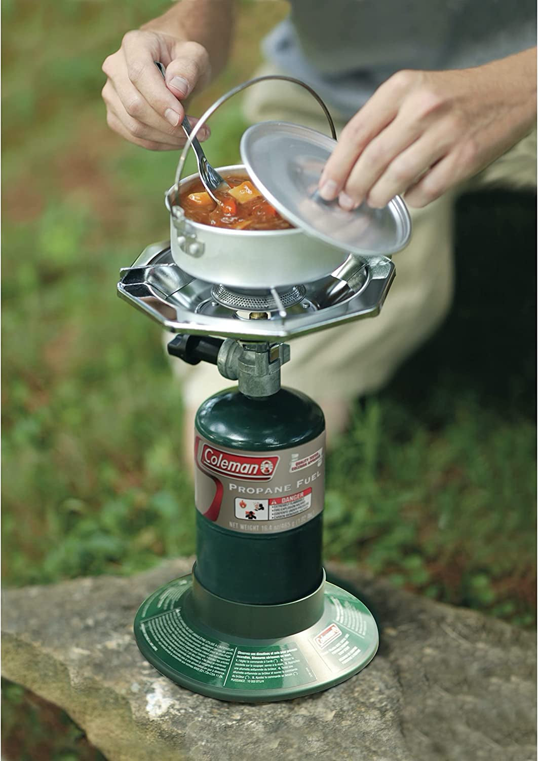 Coleman Bottletop Propane Stove with Adjustable Burner, Portable Camping/Backpacking Cooker with 7650 Btus of Power for Camping, Tailgating, Grilling, & More