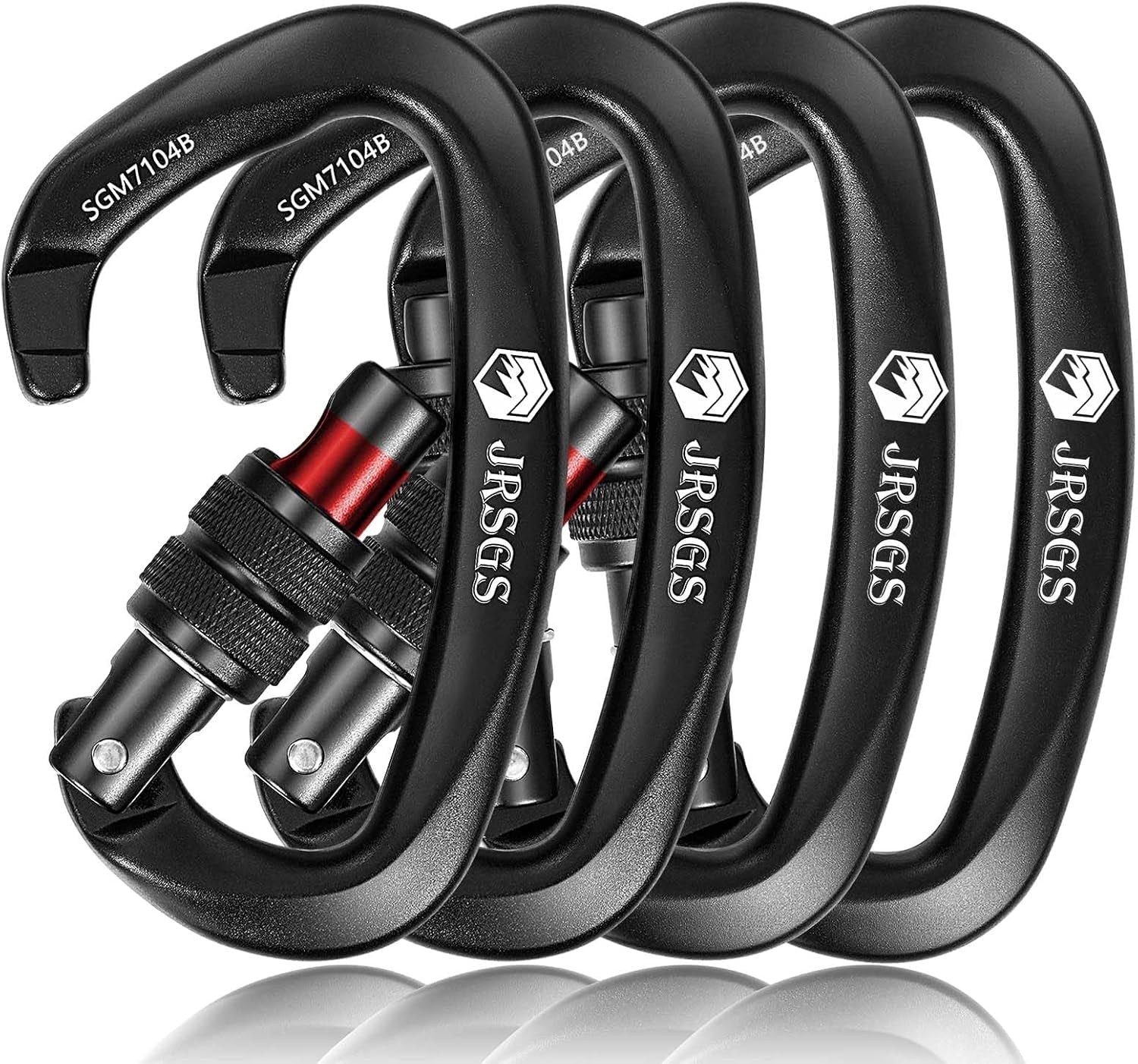 Climbing Carabiner Clips,Locking Carabiner for Camping,Rescue,Hunting | UIAA Certified 25KN Climbing Carabiner,Screw Lock Large Clips,Locking Carabiners for Rappelling, Mountaineering, D Shaped