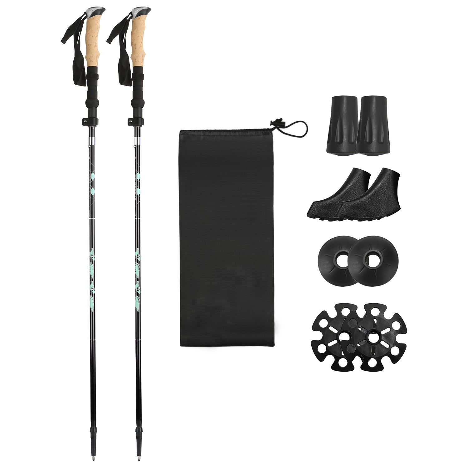 Hiking Trekking Poles with Adjustable Aluminum Shaft