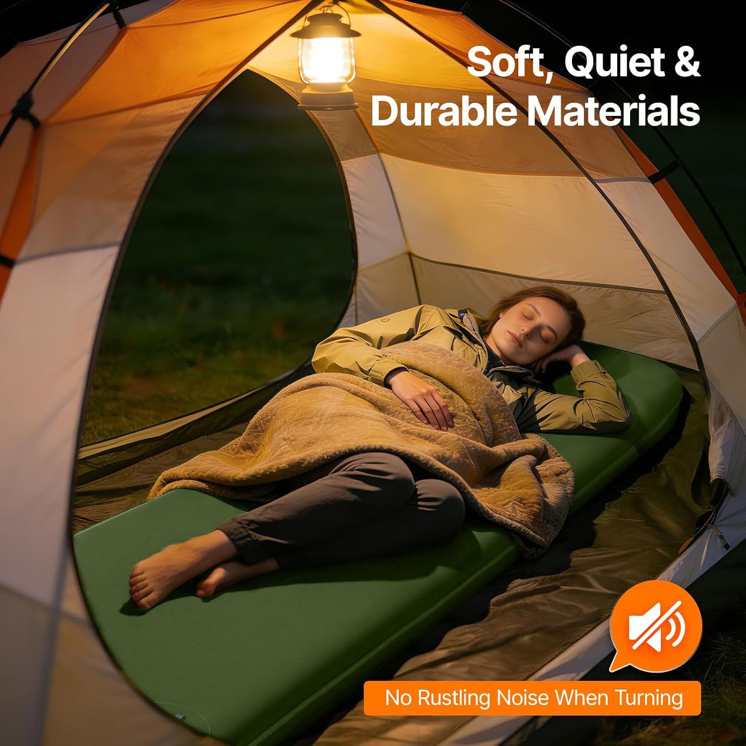 Self-Inflating Sleeping Pad, 3" Memory Foam Camping Mattress | Built-In Foot Pump, Insulated Foam, Memory Foam, Car Camping, Tent Camping, Backpacking, Compact Storage, 4-Season