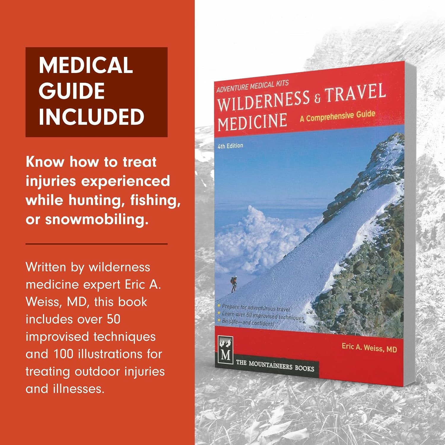 Sportsman Series Medical Kit - 200 - First Aid Kit for Camping, Hiking, Hunting & More - for 4 People for 4 Days - Includes Bandages, Medicine, Guide Book & More | Easy Care Organized Kit Includes Hospital-Quality Bandages, Medications & a Wilderness First Aid Guide Book