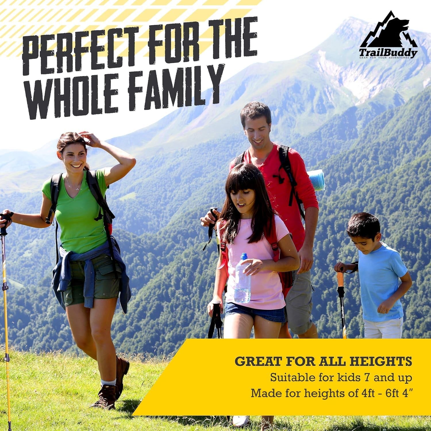 Trekking Poles – Lightweight 7075 Aluminum Hiking Poles for Women, Men & Seniors – Collapsible Walking Sticks for Travel, Trails & Balance